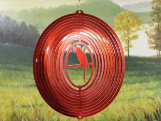 Dakota Steel Art 25211 12" Parrot Wind Spinner - Red