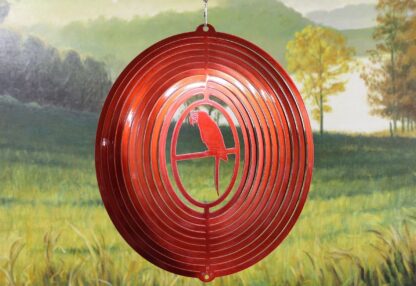 Dakota Steel Art 25211 12" Parrot Wind Spinner - Red