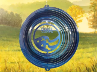 Dakota Steel Art 25502 12" Peace Corp Wind Spinner - Blue