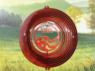 Dakota Steel Art 25511 12" Peace Corp Wind Spinner - Red