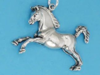 Microsculptures 0279 Prancing Horse Silver Charm