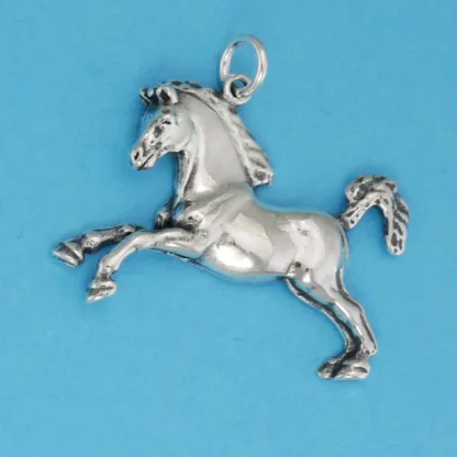 Microsculptures 0279 Prancing Horse Silver Charm