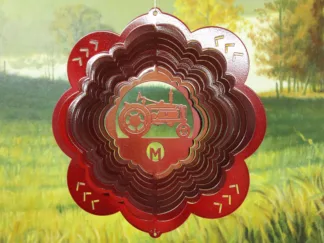Dakota Steel Art 28561 12" Tractor M Wind Spinner - Red Starlight