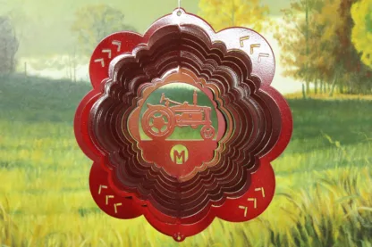 Dakota Steel Art 28561 12" Tractor M Wind Spinner - Red Starlight