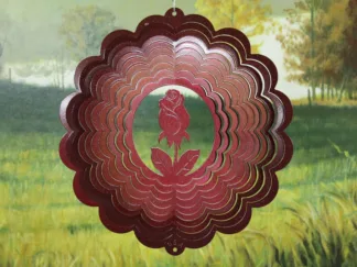 Dakota Steel Art 29161 12" Rose Wind Spinner - Red Starlight