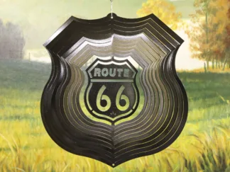 Dakota Steel Art 29451 12" Route-66 Wind Spinner - Black Starlight