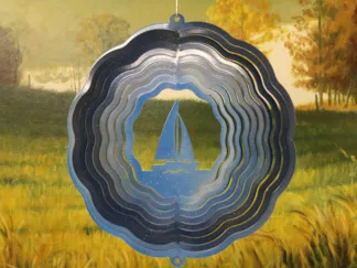 Dakota Steel Art 29752 12" Sailboat Wind Spinner - Blue Starlight