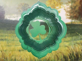 Dakota Steel Art 30356 12" Shamrock Wind Spinner - Green Starlight
