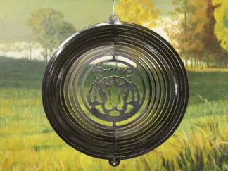Dakota Steel Art 32451 12" Tiger Head Wind Spinner - Black Starlight