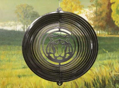 Dakota Steel Art 32451 12" Tiger Head Wind Spinner - Black Starlight