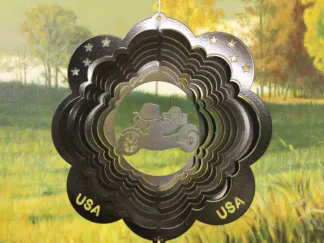 Dakota Steel Art 32951 12" Trike Wind Spinner - Black Starlight