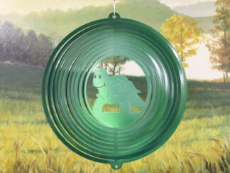 Dakota Steel Art 33356 12" Turtle Wind Spinner - Green Starlight