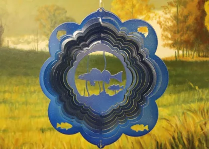 Dakota Steel Art 33952 12" Walleye Wind Spinner - Blue Starlight