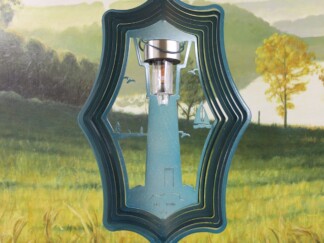 Dakota Steel Art 39762 16" Solar Light Lighthouse Wind Spinner - Teal Starlight