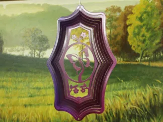 Dakota Steel Art 44078 Theme Butterfly Wind Spinner - Raspberry/Purple Starlight