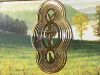 Dakota Steel Art 44655 Theme Cross Wind Spinner - Copper Starlight