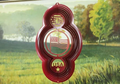 Dakota Steel Art 45261 Theme Flag Wind Spinner - Red Starlight