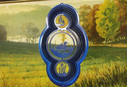 Dakota Steel Art 46452 Theme Loon Wind Spinner - Blue Starlight