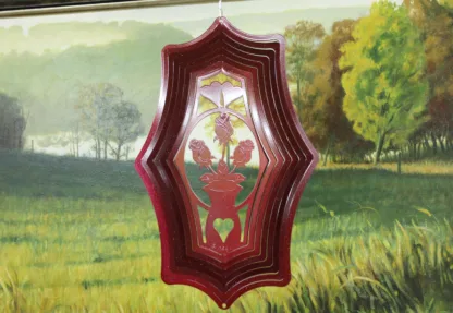 Dakota Steel Art 47361 Theme Rose Wind Spinner - Red Starlight