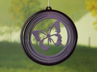 Dakota Steel Art 50309 4" Mini Butterfly Wind Spinner - Purple Starlight (Round)