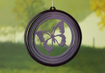 Dakota Steel Art 50309 4" Mini Butterfly Wind Spinner - Purple Starlight (Round)