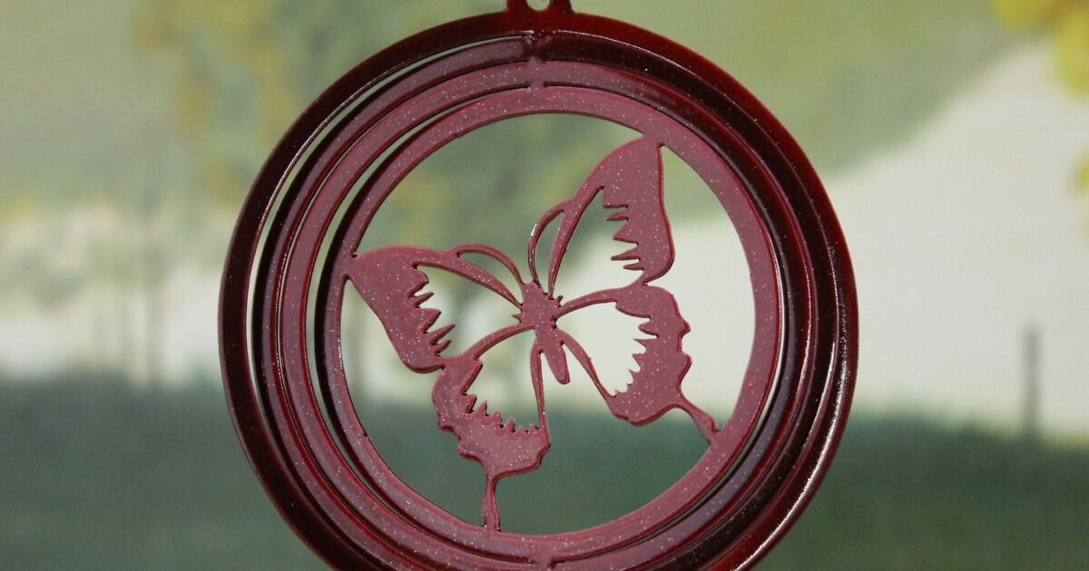 DSA 50311 4" Mini Butterfly Wind SpinnerRed Starlight (Round) Made