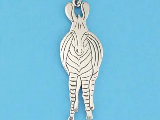 Microsculptures 0516 Zebra Front Silver Pendant