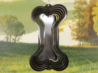 Dakota Steel Art 52151 8" Half Pint Bone Wind Spinner - Black Starlight