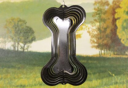 Dakota Steel Art 52151 8" Half Pint Bone Wind Spinner - Black Starlight