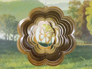 Dakota Steel Art 52355 8" Half Pint Butterfly Wind Spinner - Copper Starlight