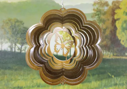 Dakota Steel Art 52355 8" Half Pint Butterfly Wind Spinner - Copper Starlight
