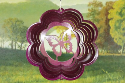 Dakota Steel Art 52360 8" Half Pint Butterfly Wind Spinner - Raspberry Starlight