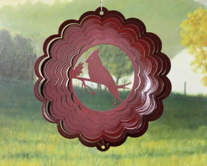 Dakota Steel Art 52661 8" Half Pint Cardinal Wind Spinner - Red Starlight