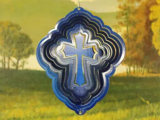 Dakota Steel Art 52952 8" Half Pint Cross Wind Spinner - Blue Starlight