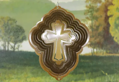 Dakota Steel Art 52955 8" Half Pint Cross Wind Spinner - Copper Starlight