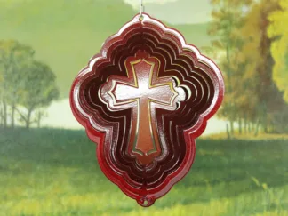 Dakota Steel Art 52961 8" Half Pint Cross Wind Spinner - Red Starlight