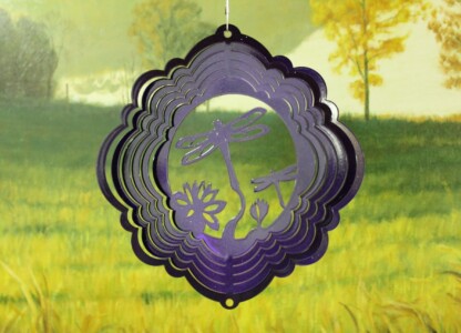 Dakota Steel Art 53359 8" Half Pint Dragonfly 3D Wind Spinner - Purple Starlight