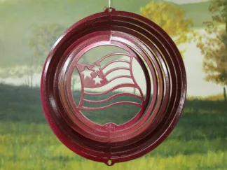 Dakota Steel Art 53561 8" Half Pint Flag Wind Spinner - Red Starlight