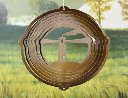 Dakota Steel Art 54155 8" Half Pint Lighthouse Wind Spinner - Copper Starlight