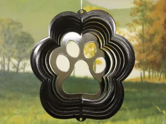 Dakota Steel Art 54251 8" Half Pint Paw Wind Spinner - Black Starlight