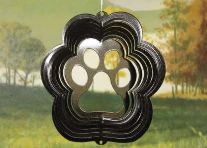 Dakota Steel Art 54251 8" Half Pint Paw Wind Spinner - Black Starlight