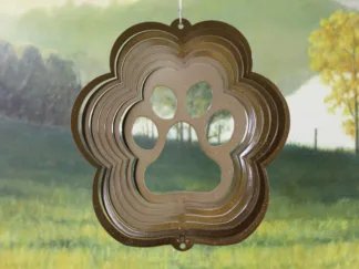 Dakota Steel Art 54255 8" Half Pint Paw Wind Spinner - Copper Starlight