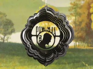 Dakota Steel Art 54651 8" Half Pint Pow Mia Wind Spinner - Black Starlight