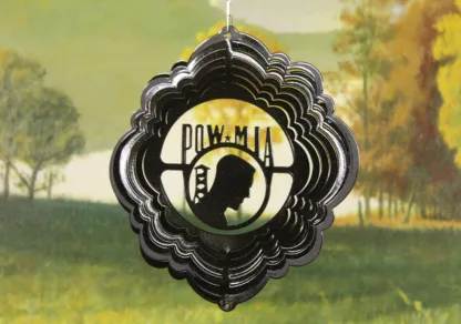 Dakota Steel Art 54651 8" Half Pint Pow Mia Wind Spinner - Black Starlight