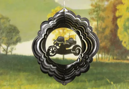 Dakota Steel Art 54751 8" Half Pint Trike Wind Spinner - Black Starlight