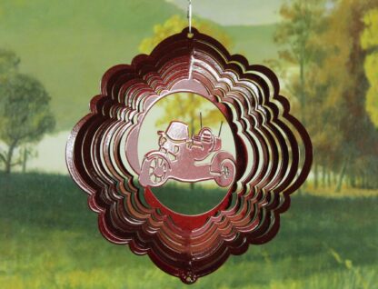 Dakota Steel Art 54761 8" Half Pint Trike Wind Spinner - Red Starlight