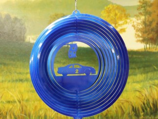 Dakota Steel Art 55202 12" Race Car #2 Wind Spinner - Blue Starlight