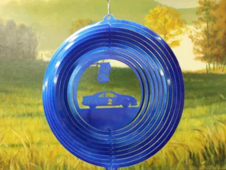 Dakota Steel Art 55202 12" Race Car #2 Wind Spinner - Blue Starlight