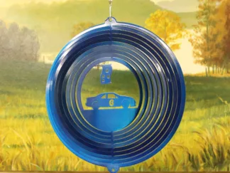 Dakota Steel Art 55602 12" Race Car #6 Wind Spinner - Blue Starlight