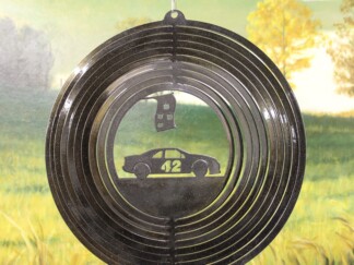 Dakota Steel Art 59251 12" Race Car #42 Wind Spinner - Black Starlight